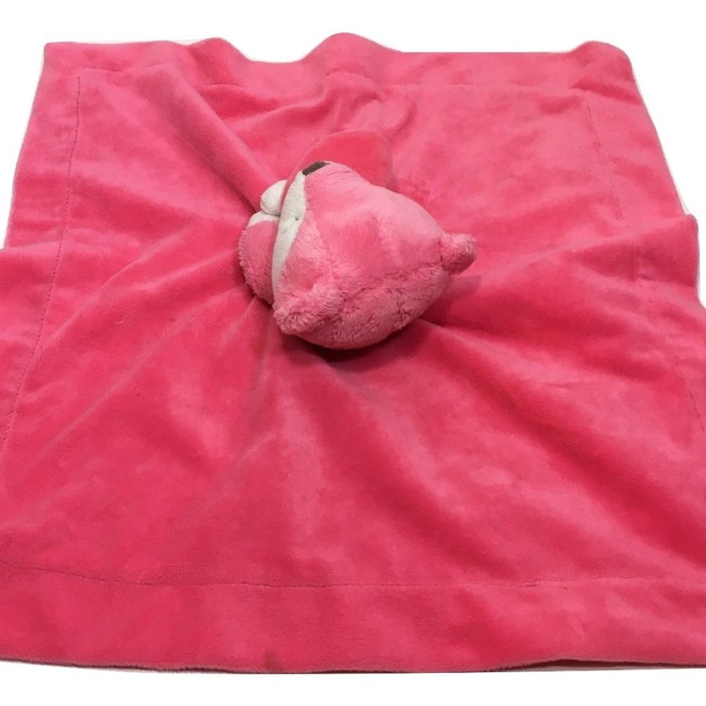 Rare HTF Carters Pink Fox Rattle Security Blanket - Picture 5 of 12